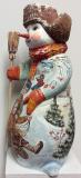 Wooden hand carved and hand painted Snowman 